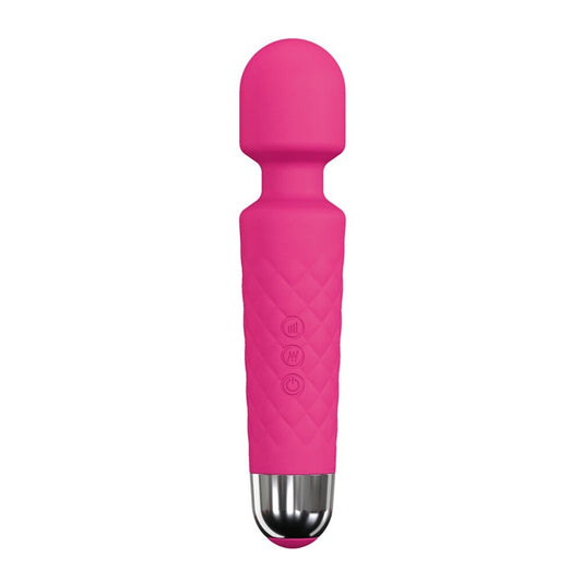 Pink dorcel wanderful wand massager; a sleek personal pleasure device for exploration and relaxation.