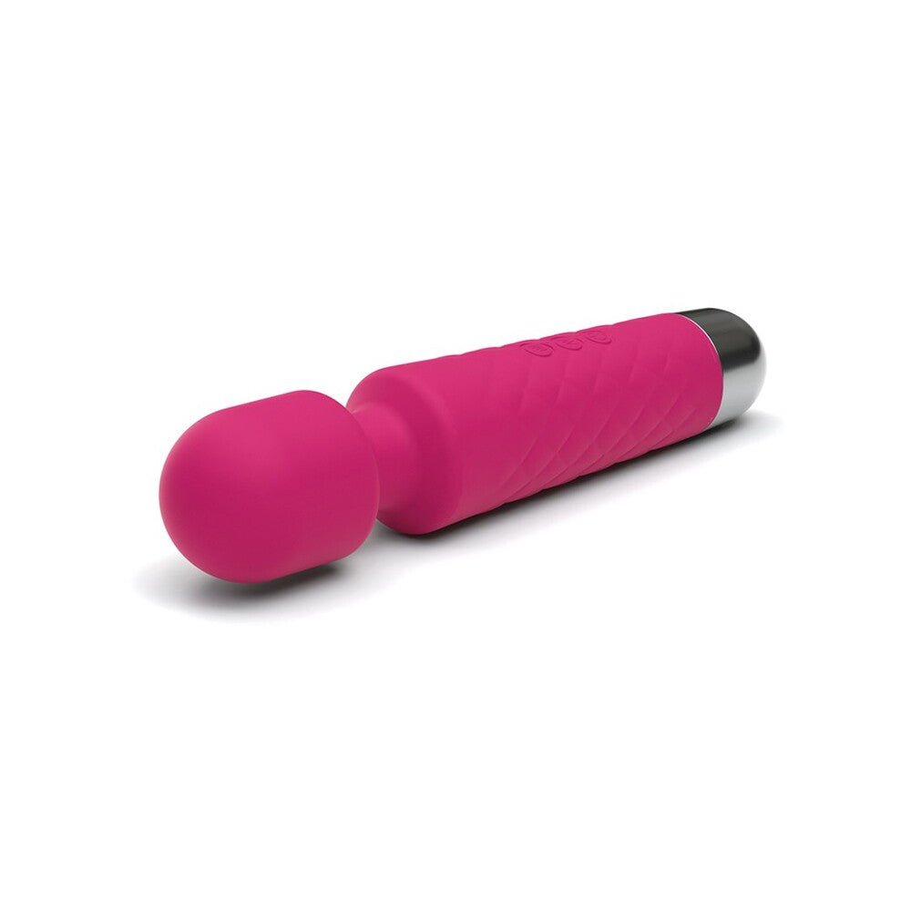 A bright pink, soft-touch silicone wand massager, designed for delightful personal pleasure.