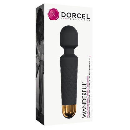 Dorcel wanderful wand in black: a sleek and powerful personal massager.