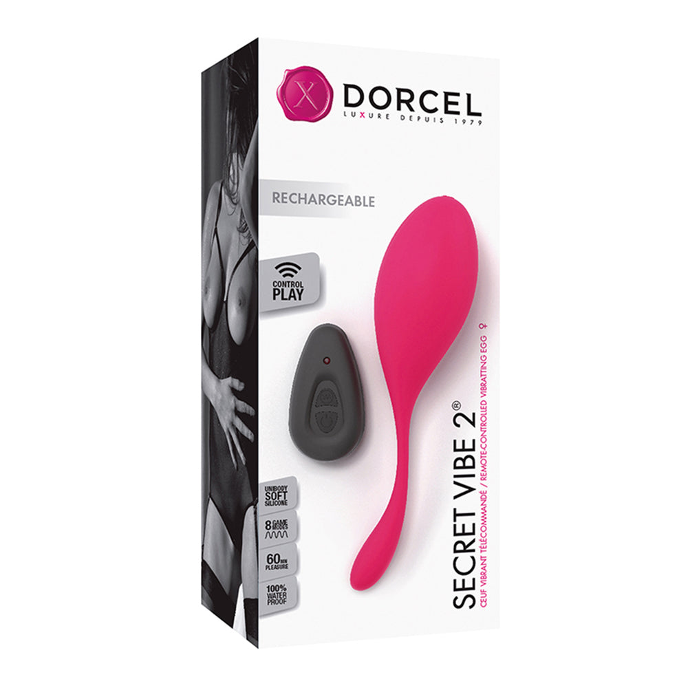 Dorcel secret vibe 2: a smooth, remote-controlled egg vibrator in a dusky pink shade.
