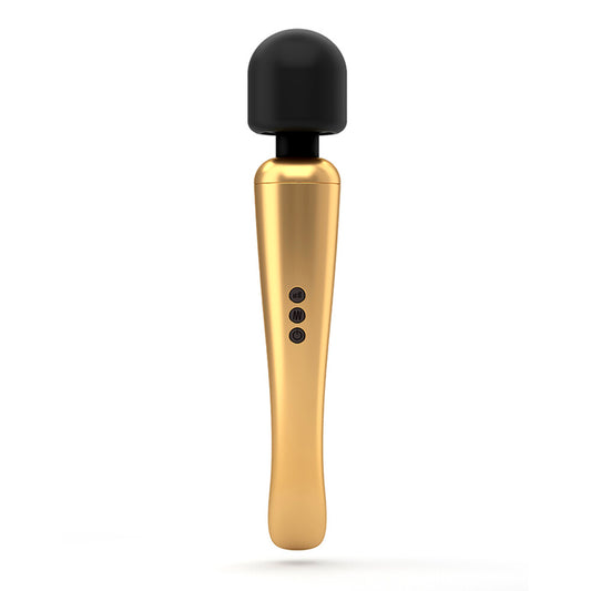 The Dorcel rechargeable mega wand in gold, a luxurious wand massager for pleasure.