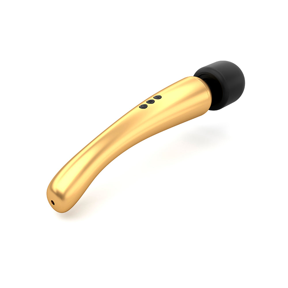 Dorcel mega wand massager in gold, rechargeable for powerful, luxurious pleasure.
