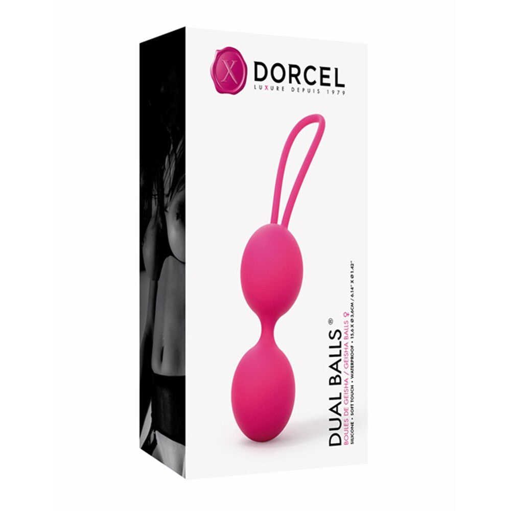 Dorcel soft touch geisha orgasm balls in pink, featuring a smooth, dual-ball design.