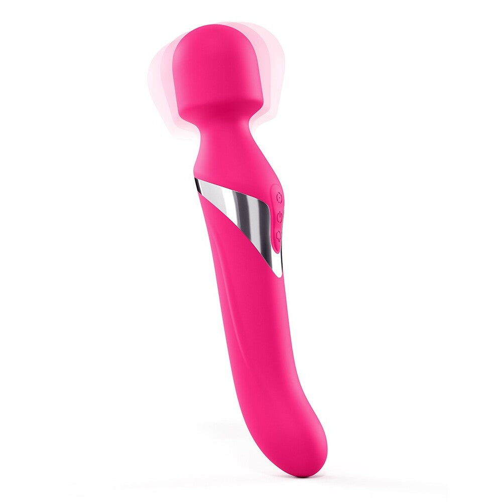 Dorcel dual orgasms wand massager in purple, a smooth, curved design for pleasure.