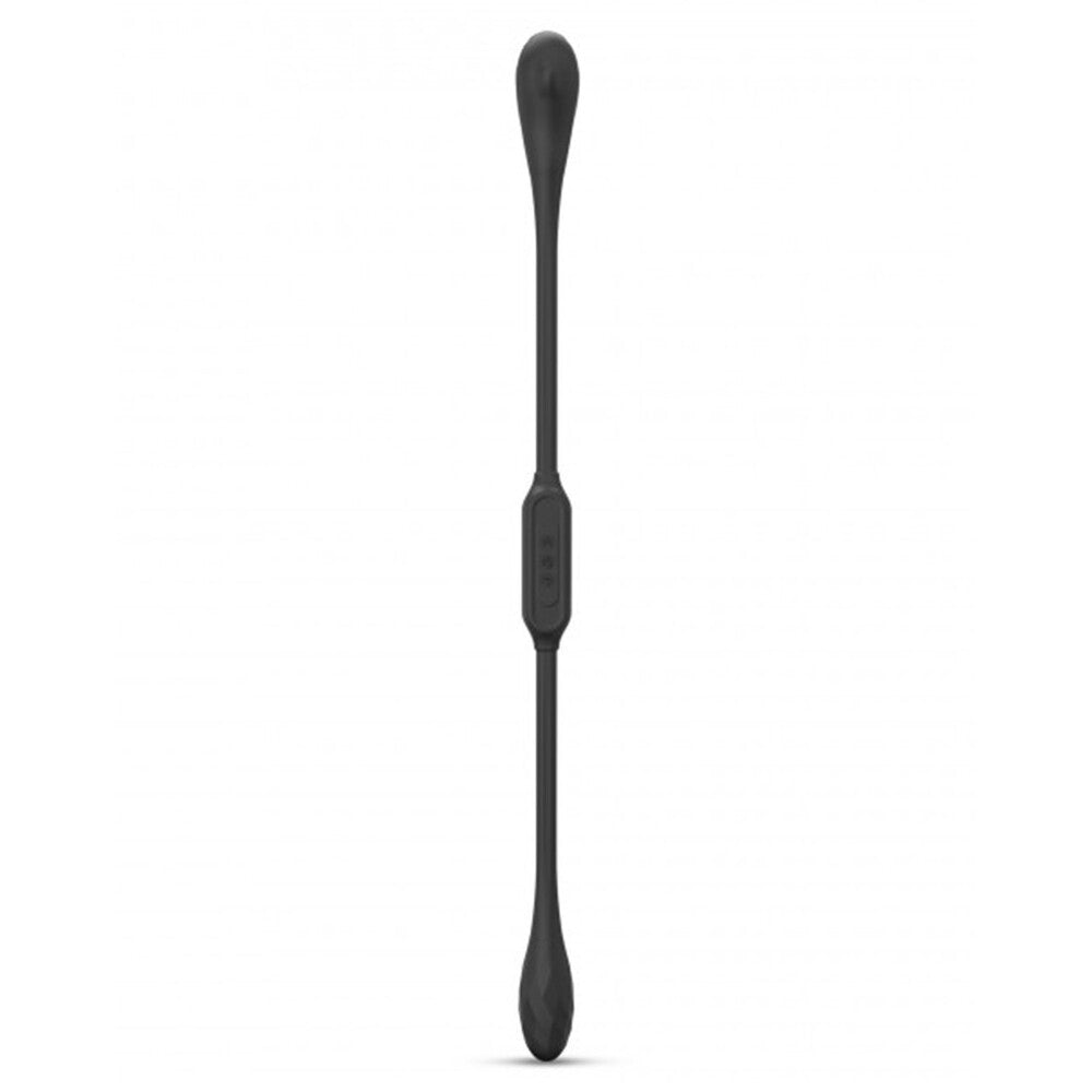 dorcel dual explorer multi pleasure vibrator for couples, in black with a smooth finish.