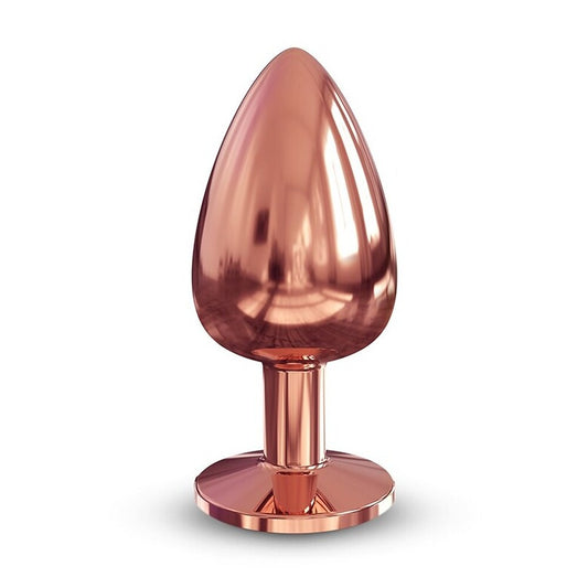 Rose gold coloured, diamond-shaped butt plug from Dorcel, a large and luxurious adult toy.