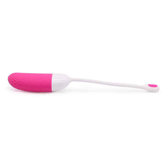 Remote control clitoral vibrator in purple, for discreet and hands-free pleasure.