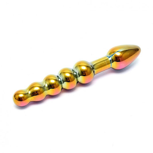 rimba laila anal probe in multi-coloured glass with a smooth, sensual finish