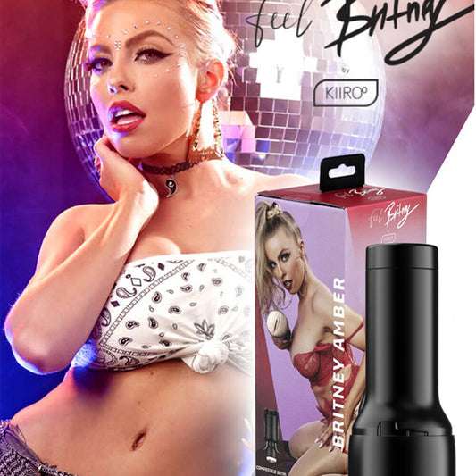 Kiiroo Britney Amber Feelstar stroker masturbator, flesh-toned silicone with textured interior for enhanced pleasure.