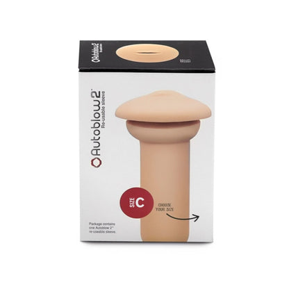 Autoblow 2 masturbator sleeve, a vibrating flesh-coloured attachment for hands-free fun.