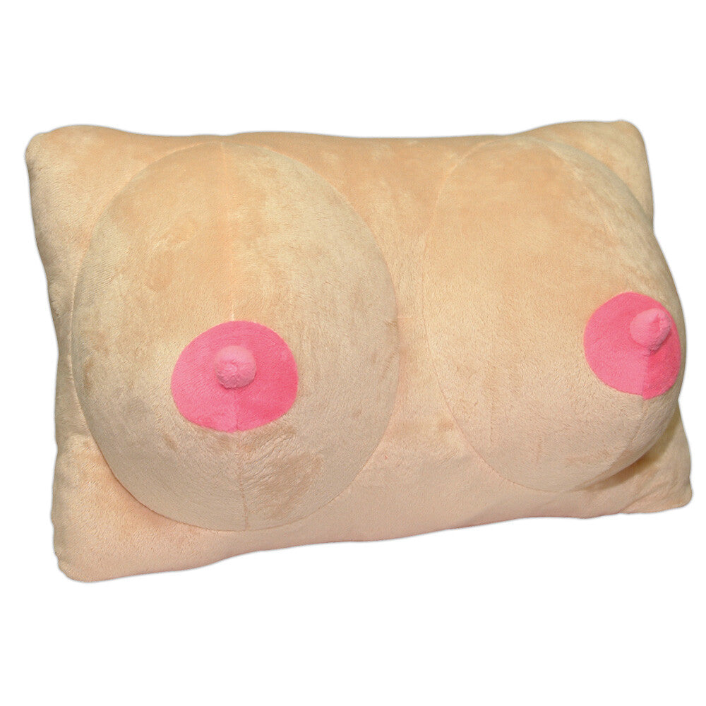 You2Toys novelty breasts plush pillow, soft pink fabric, lifelike shape for relaxation.