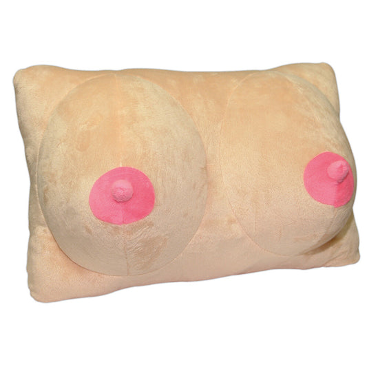 You2Toys novelty breasts plush pillow, soft pink fabric, lifelike shape for relaxation.