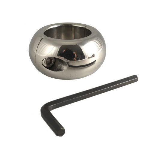 rimba donut ballstretcher in stainless steel, 3cm for cock and ball bondage.