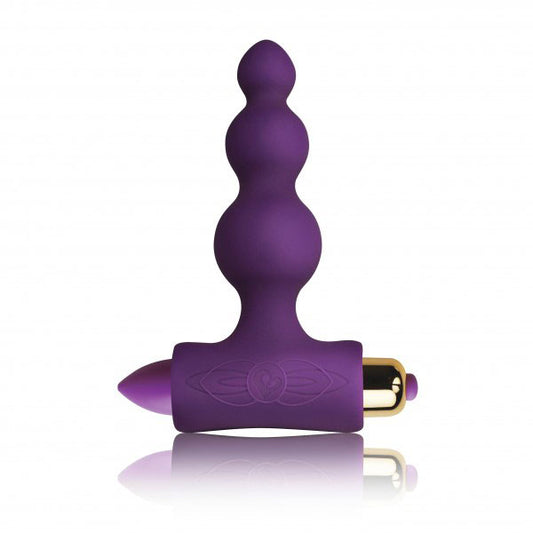 Purple, petite, bubble textured butt plug from Rocks Off, designed for sensual exploration.