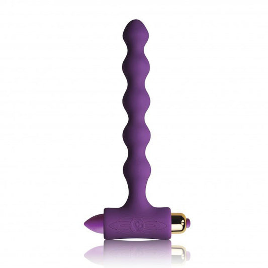 Petite purple butt plug with a pearlescent finish, part of the sensations range