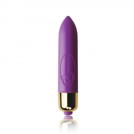 Purple petite butt plug with graduated pearl design from Rocks Off, smooth finish
