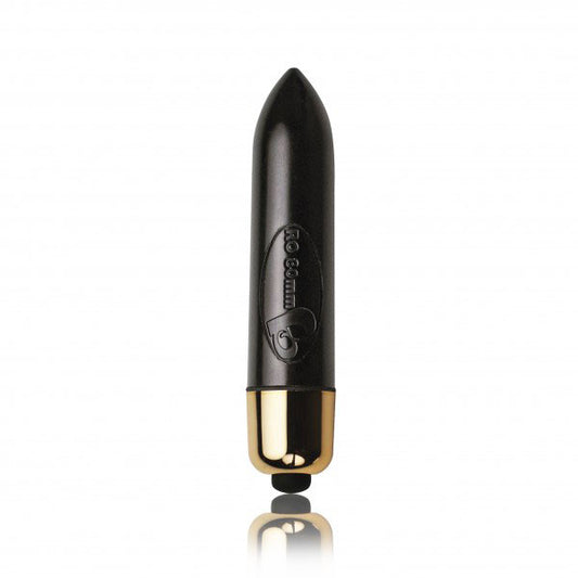 Black, petite, contoured butt plug by Rocks Off with a smooth, sensual finish.