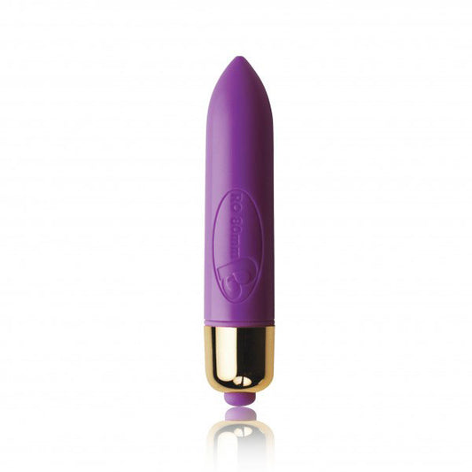 Purple, petite, smooth silicone butt plug by Rocks Off, ideal for solo play.