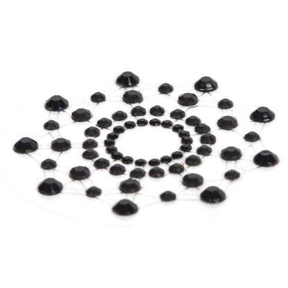 Black rhinestone pasties from Bijoux Indiscrets, shimmering body jewellery for playful nights.