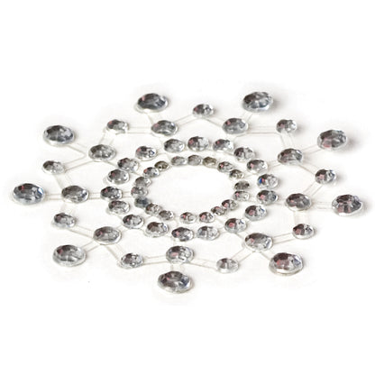 Bijoux Indiscrets Mimi pasties in silver rhinestones, sparkly body jewellery for a touch of glamour.