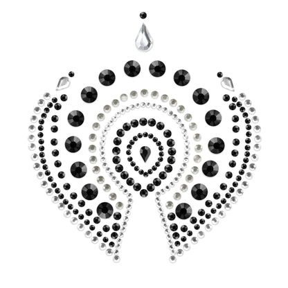Bijoux Indiscrets flamboyant body jewellery with black and silver rhinestones for a sparkly look.
