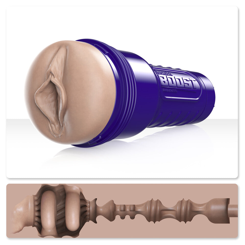 Fleshlight Boost Bang, a textured male masturbator sleeve, providing a stimulating and pleasurable experience.