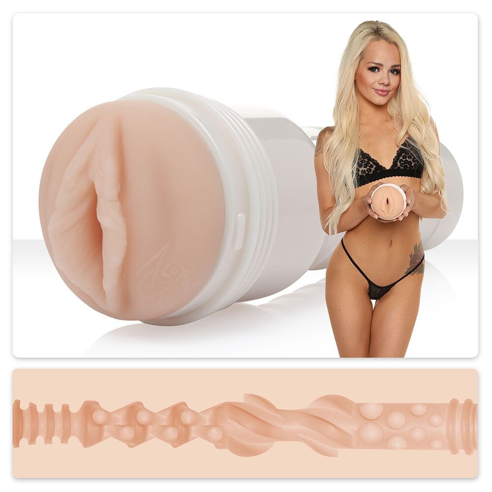 Elsa Jean Fleshlight Girls masturbator, realistic flesh-toned texture, designed for solo pleasure and enjoyment.