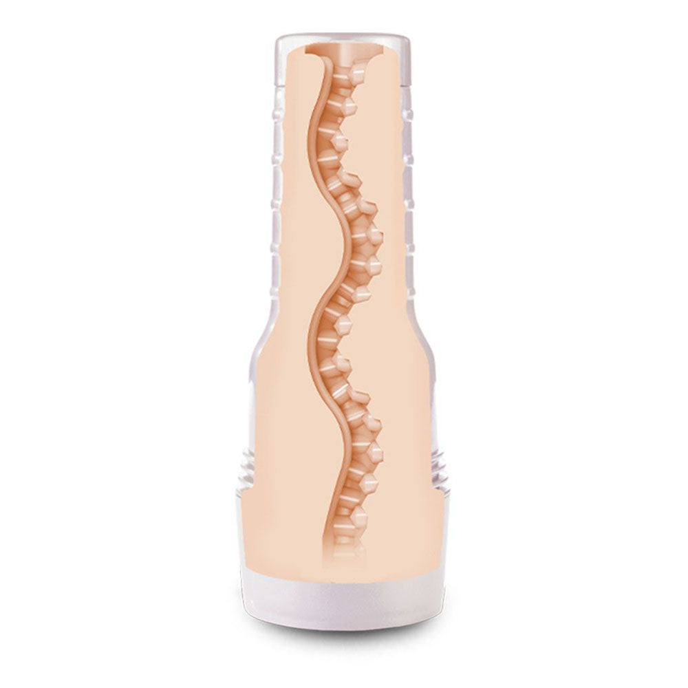 Maitland Ward Fleshlight Girls masturbator, realistic flesh-coloured texture, intimate pleasure toy for adults.