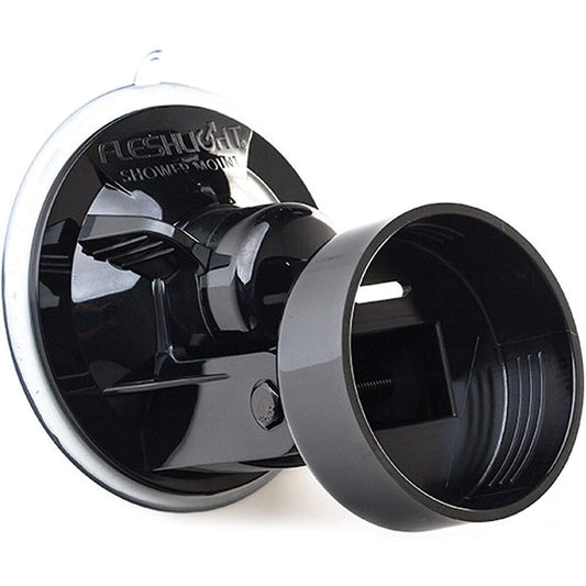 Fleshlight shower mount, a white plastic accessory for hands-free use in the shower.