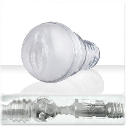 fleshlight ice lady crystal masturbator: translucent material, realistic texture, for male pleasure