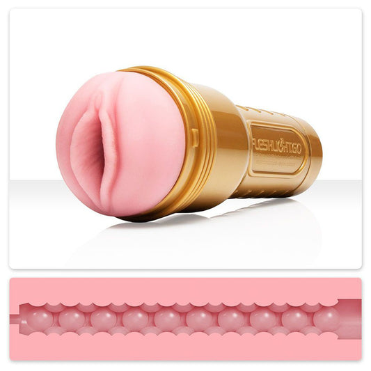Fleshlight go lady stamina training unit, peach-toned soft material, compact and portable design.