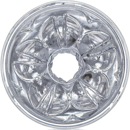 fleshlight quickshot vantage clear masturbator: a transparent, textured pleasure toy for solo fun.