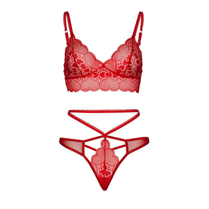 Leg Avenue sweetheart bralette set in red lace, a lovely lingerie choice.