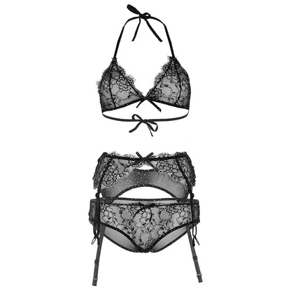 Leg Avenue bra top, panty and garterbelt set, a daring and alluring lingerie choice.