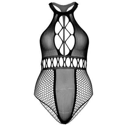 Leg Avenue seamless plus size bodysuit in black, ideal for layering and comfortable wear.