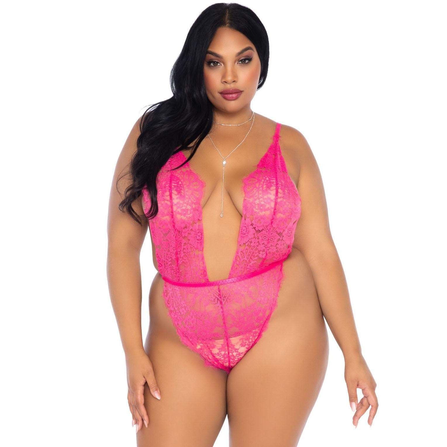 leg avenue floral lace teddy and robe set, a pretty plus size lingerie outfit.