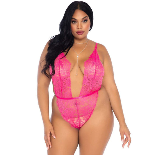 leg avenue floral lace teddy and robe set, a pretty plus size lingerie outfit.