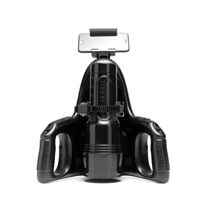 Fleshlight universal launch stroking simulator accessory, showcasing its design for comfortable, hands-free use.