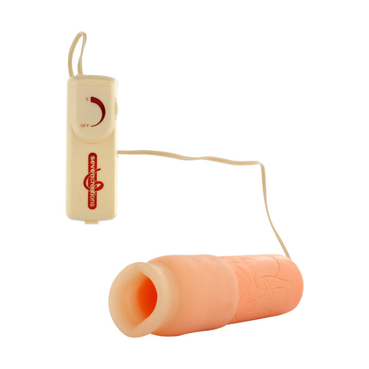 Seven Creations multi speed oro sucker vibrating masturbator with textured detailing.
