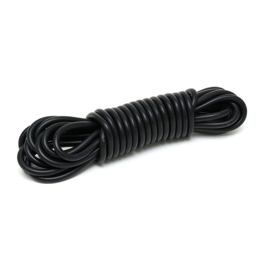 Close-up of the rimba silicone bondage cord, a flexible and durable restraint in black.