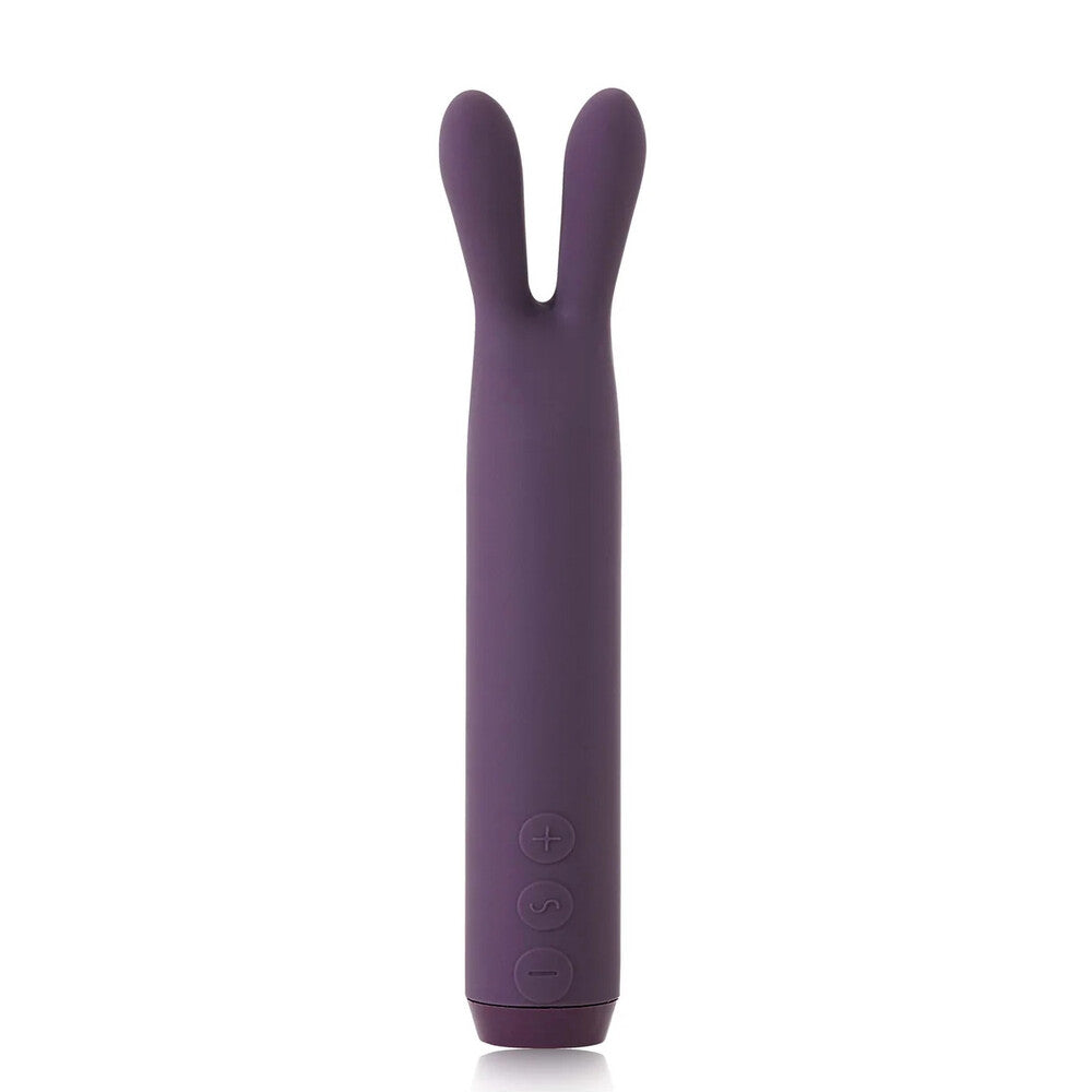 Purple bunny vibrator with bullet stimulator for external clitoral stimulation and sensual pleasure