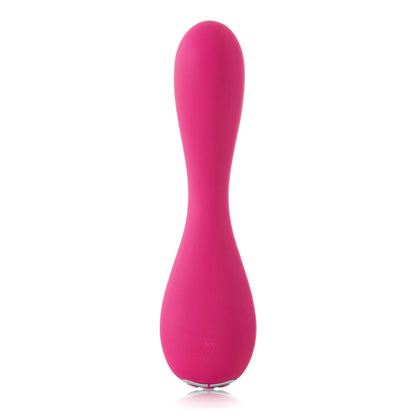 Fuchsia coloured g-spot vibrator by je joue. A smooth, curved pleasure product for internal use.