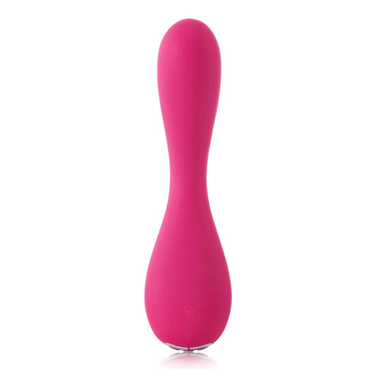Fuchsia coloured g-spot vibrator by je joue. A smooth, curved pleasure product for internal use.