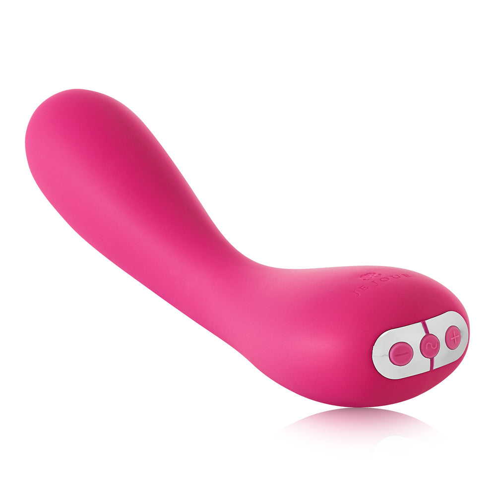 Fuchsia Je Joue Uma vibrator with a smooth, rounded tip designed for G-spot stimulation.