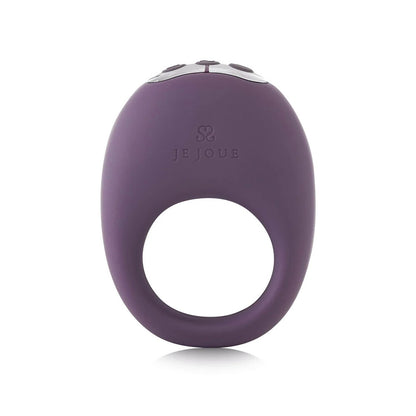 Purple rechargeable mio love ring vibrator from je joue, a textured pleasure ring for couples.