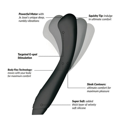 Sleek, flexible g-spot vibrator in a smooth, body-safe material for targeted pleasure.