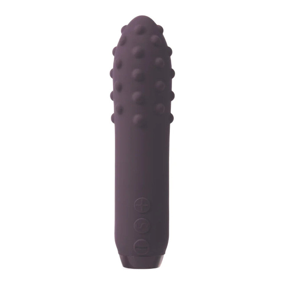 Purple je joue duet bullet vibrator with multiple textured surfaces for intimate use.