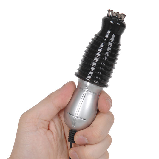 Close-up of the sleek, black rends r1 feel mont blanc clitoral vibrator, smooth finish.