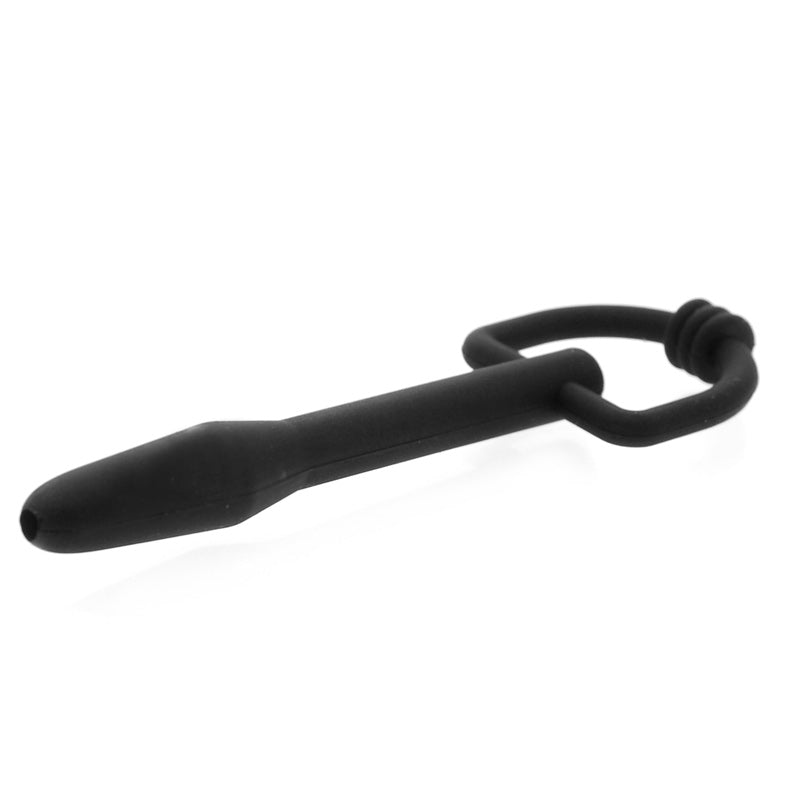 master series silicone cumthru dring penis plug, medical device for pleasure enhancement