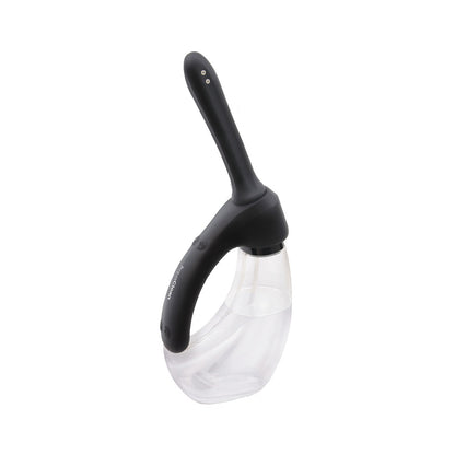 A white, rechargeable auto douche from Various Toy Brands for personal hygiene.